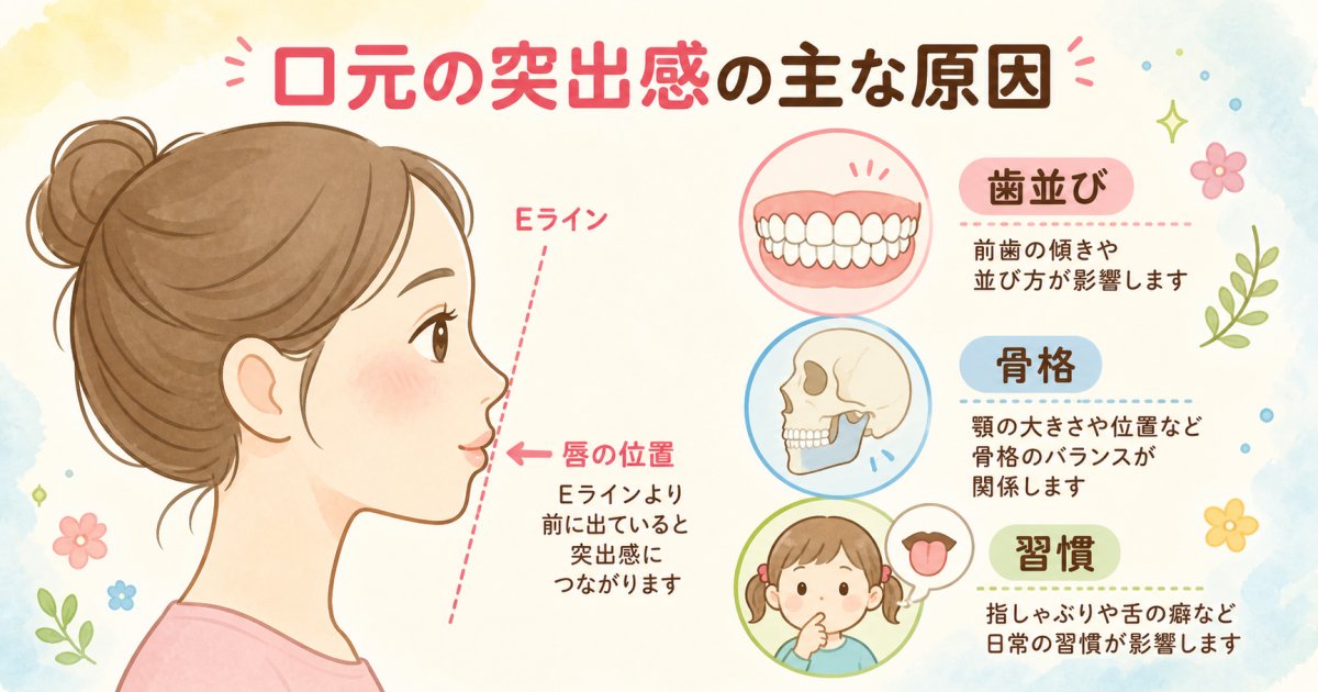 口元の突出感が生まれる主な原因|歯並び・骨格・習慣の違い