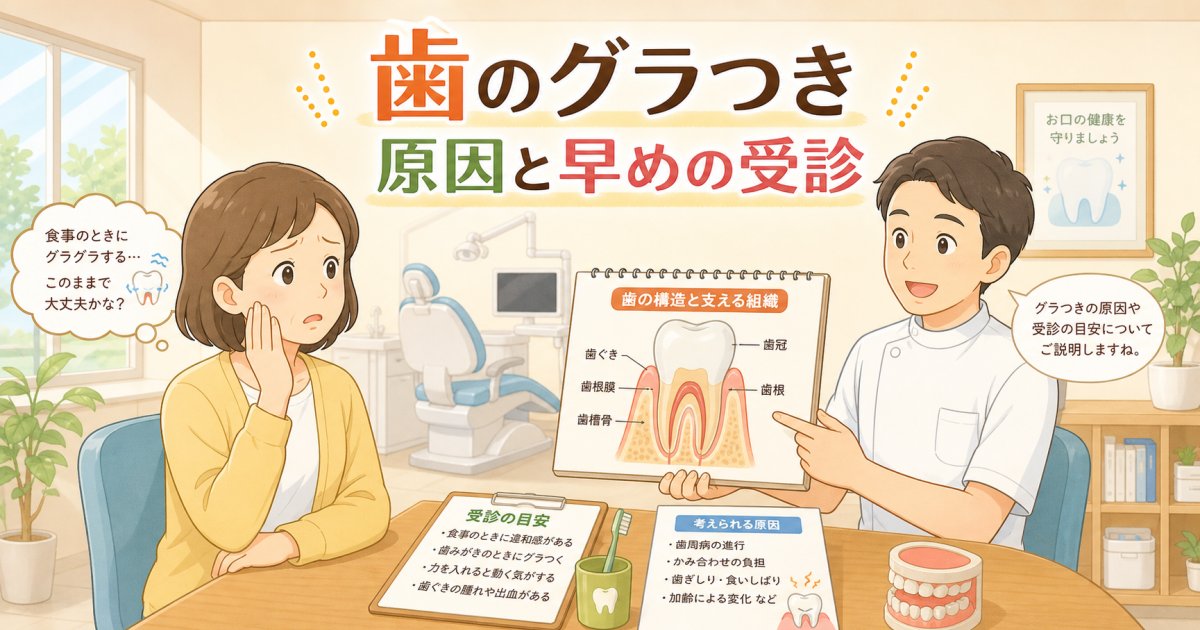 歯がグラグラする主な原因とは？放置の危険性と受診の目安を解説