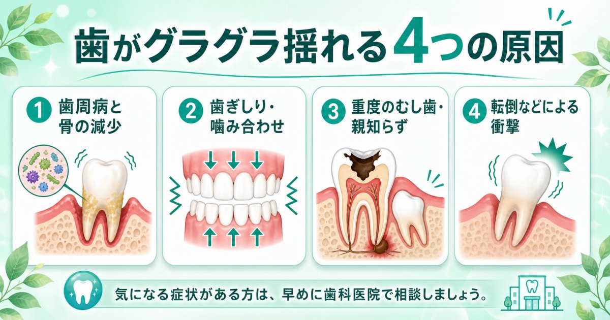 歯がグラグラと揺れる主な4つの原因